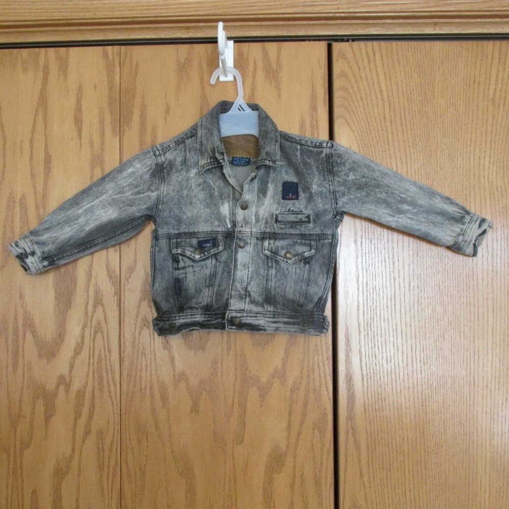 ELECTRIC KIDS BOYS SZ 4 JEAN JACKET BLACK ACID WASH GIRLS UNISEX TRUCKER DISTRES